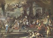 Francesco Solimena Heliodorus Chased from the Temple (mk05) Norge oil painting reproduction